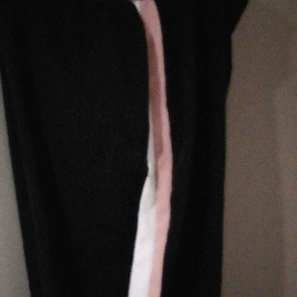 ZARA BlackvCapris Pants With  white  Side Stripe accented with pink, waistband - Picture 3 of 3